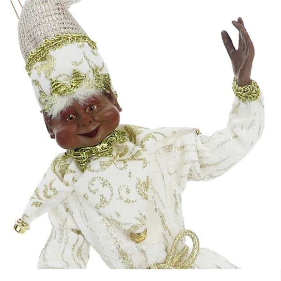 Ethnic Ivory and Gold Elf Christmas 18" Shelf Sitter - Picture 8 of 8